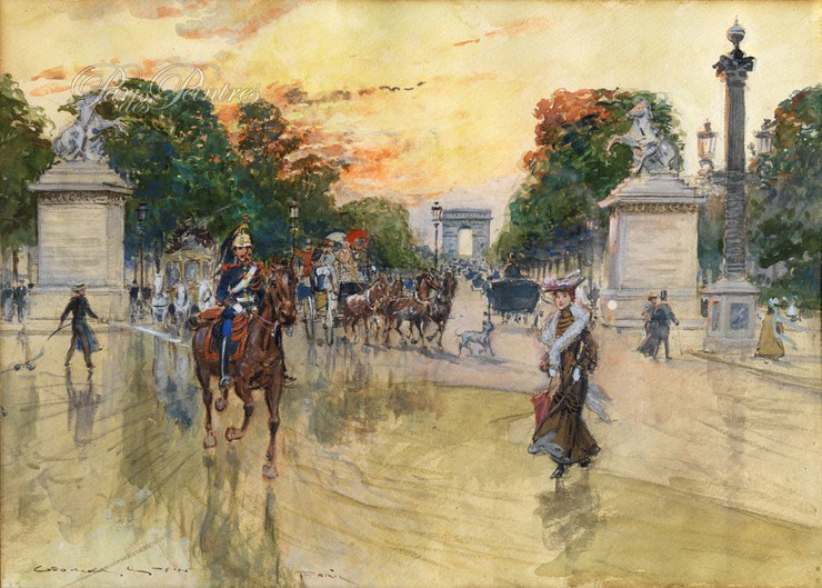 Paris, les chevaux de Marly, l'avenue des Champs-Elysée Image 1