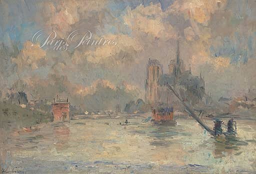 Notre-Dame de Paris et la Seine pendant l'inondation de 1910 Image 1