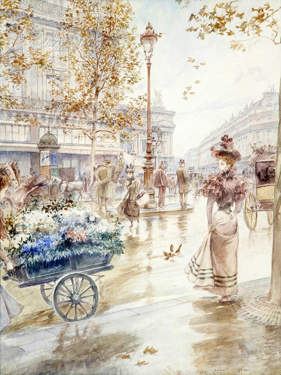 Paris, marchande de fleurs boulevard des Capucines Image 1