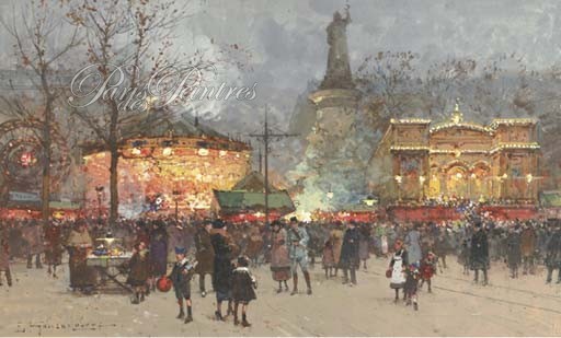 Paris Place de la République en hiver Image 1