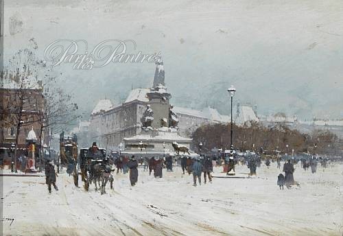 Paris Place de la République en hiver Image 1