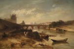 Vue de la Seine à Paris en direction du Pont-Royal et du ... Image 1